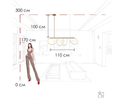 Подвесной светильник LOFT IT Thread 10388P/A Brass
