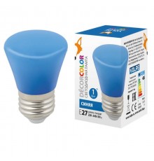 Лампа светодиодная Volpe E27 1W синяя LED-D45-1W/BLUE/E27/FR/С BELL UL-00005639