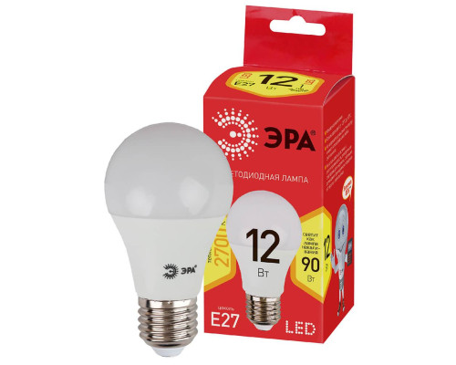 Лампа светодиодная ЭРА E27 12W 2700K матовая LED A60-12W-827-E27 R Б0050197 Лампа светодиодная ЭРА E27 12W 2700K матовая LED A60-12W-827-E27 R Б0050197