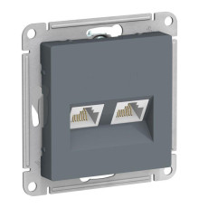 Розетка компьютерная двойная RJ45 Systeme Electric AtlasDesign 5e кат UTP грифель ATN000785