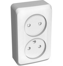Розетка двойная 2К Systeme Electric Этюд 16A 250V со шторками белая PA16-006B