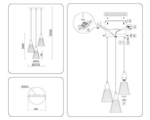 Подвесной светильник Ambrella light High Light LH58112 Подвесной светильник Ambrella light High Light LH58112