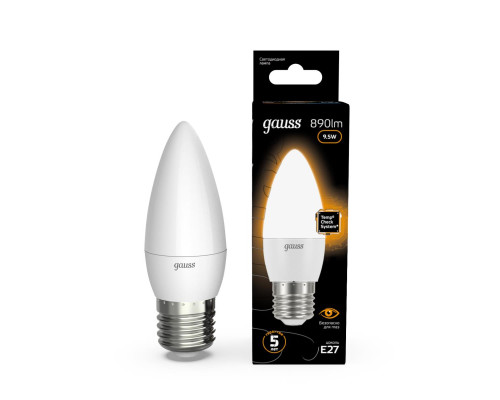 Лампа светодиодная Gauss E27 9.5W 3000K матовая 103102110