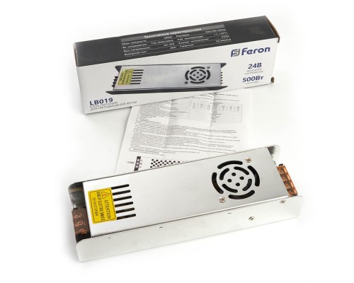 Блок питания для светодиодной ленты Feron 24V 500W IP20 20A LB019 48049