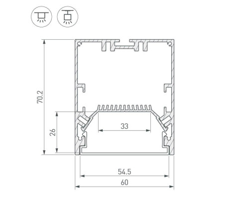 Профиль с рассеивателем Arlight SL-Line-6070-2500 Black+Opal 028973