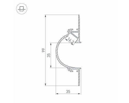 Профиль с боковым свечением Arlight ARH-Ceil-Reflect-2000 White 034982 Профиль с боковым свечением Arlight ARH-Ceil-Reflect-2000 White 034982