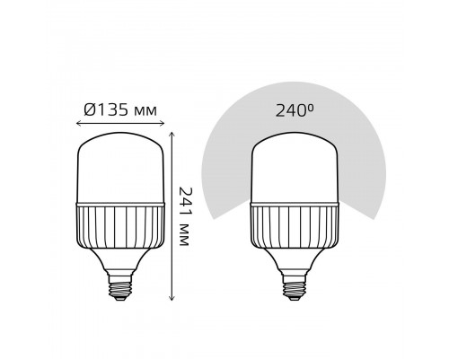 Лампа светодиодная Gauss E40 80W 4000K матовая 63428