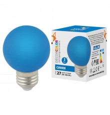 Лампа светодиодная Volpe E27 3W синяя LED-G60-3W/Blue/E27/FR/С UL-00006957