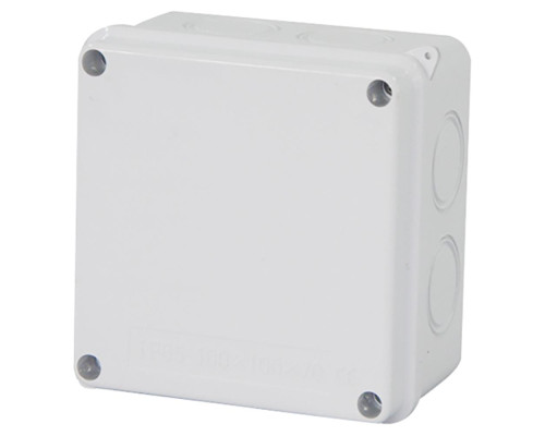 Коробка разветвительная STEKKER EBX31-02-65, 100*100*70 мм, 7 выбивных отверстий, IP65, светло-серая Коробка разветвительная STEKKER EBX31-02-65, 100*100*70 мм, 7 выбивных отверстий, IP65, светло-серая