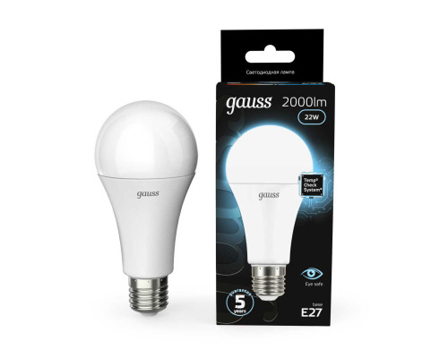 Лампа светодиодная Gauss E27 22W 4100К матовая 102502222 Лампа светодиодная Gauss E27 22W 4100К матовая 102502222
