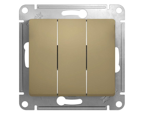 Выключатель трехклавишный Systeme Electric Glossa 10A 250V титан GSL000431 Выключатель трехклавишный Systeme Electric Glossa 10A 250V титан GSL000431
