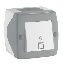 Выключатель Mono Electric Octans IP20 одноклавишный проходной бело-серый 104-020001-109