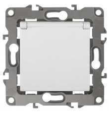 Розетка ЭРА 12 2P E Schuko со шторками с крышкой 16A 250V 12-2103-01 Б0014693