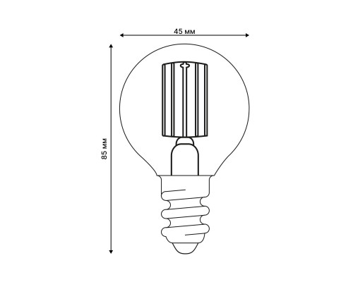 Лампа светодиодная Uniel E14 4W 3000K прозрачная LED-G45-4W/3000K/E14/CL GLY01TR UL-00011938 Лампа светодиодная Uniel E14 4W 3000K прозрачная LED-G45-4W/3000K/E14/CL GLY01TR UL-00011938