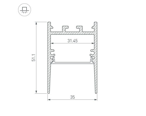 Профиль Arlight SL-Comfort-3551-2000 Anod 031731 Профиль Arlight SL-Comfort-3551-2000 Anod 031731