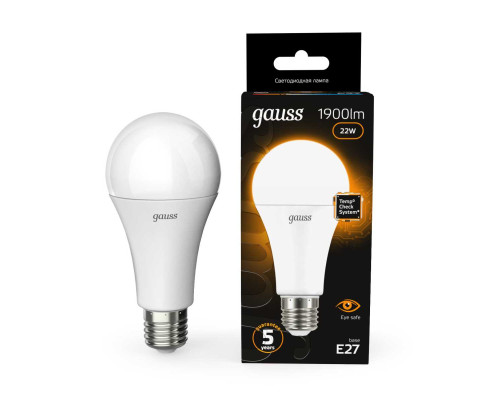 Лампа светодиодная Gauss E27 22W 3000К матовая 102502122 Лампа светодиодная Gauss E27 22W 3000К матовая 102502122