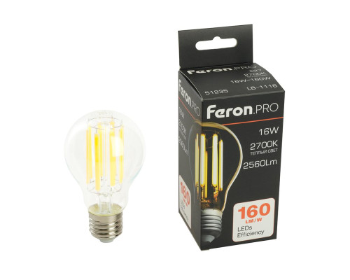 Лампа светодиодная Feron.PRO LB-1116 Шар E27 2560LM 16W 175-265V 2700K 51235