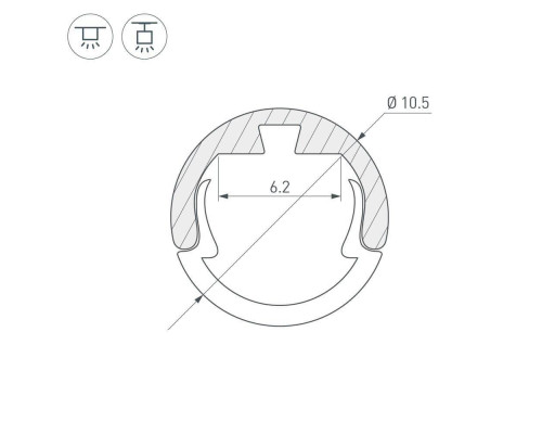 Профиль Arlight Round-D10.5-2000 Anod 029088 Профиль Arlight Round-D10.5-2000 Anod 029088