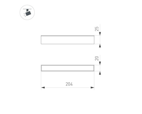 Трековый светодиодный светильник Arlight Mag-Flat-25-L200-6W Day4000 046331 Трековый светодиодный светильник Arlight Mag-Flat-25-L200-6W Day4000 046331