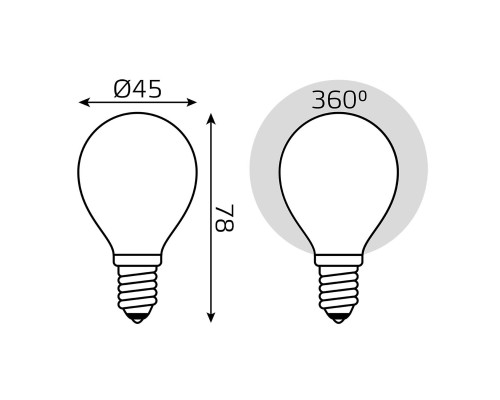 Лампа светодиодная филаментная Gauss E14 9W 4100К матовая 105201209