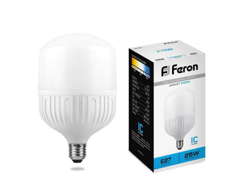Лампа светодиодная Feron E27 25W 6400K Цилиндр Матовая LB-65 25887 Лампа светодиодная Feron E27 25W 6400K Цилиндр Матовая LB-65 25887