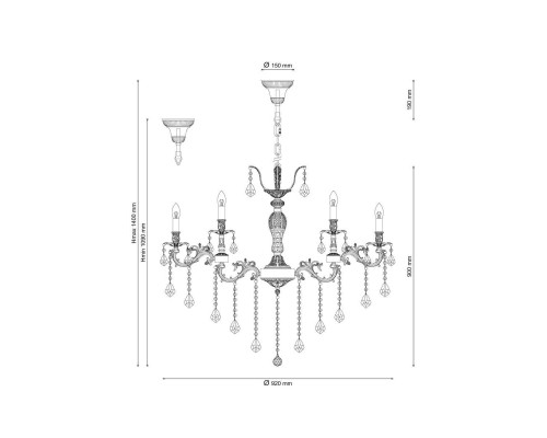 Подвесная люстра Lucia Tucci Barletta 122.12.6 Cream White Подвесная люстра Lucia Tucci Barletta 122.12.6 Cream White