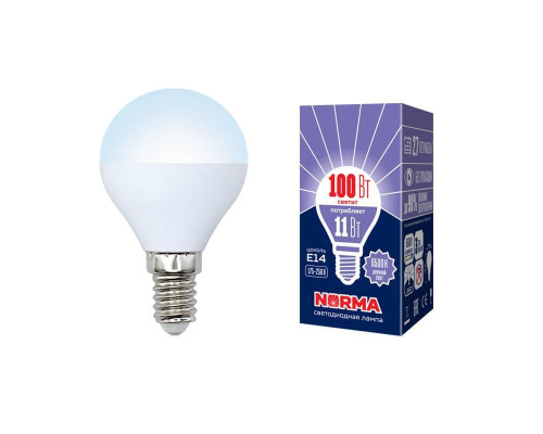 Лампа светодиодная E14 11W 6500K матовая LED-G45-11W/DW/E14/FR/NR UL-00003830 Лампа светодиодная E14 11W 6500K матовая LED-G45-11W/DW/E14/FR/NR UL-00003830
