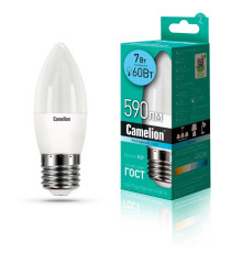 Лампа светодиодная Camelion E27 7W 4500K LED7-C35/845/E27 12078