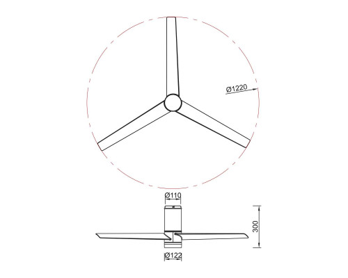 Люстра потолочная-вентилятор Mantra UP DOWN 9062
