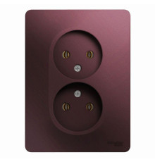 Розетка двойная 2К Systeme Electric Glossa 16A 250V баклажановая GSL001120