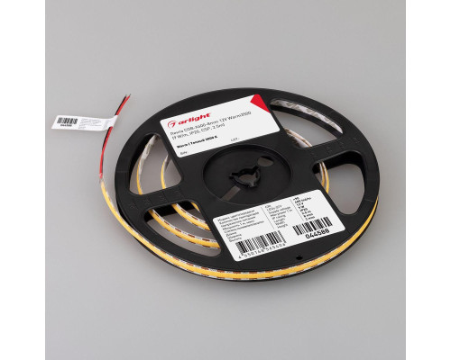 Светодиодная лента Arlight 9W/m 400LED/m CSP теплый белый 2,5М COB-X400-8mm 12V Warm3500 044588
