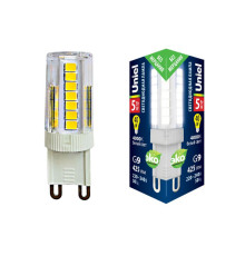 Лампа светодиодная Uniel G9 5W 4000K прозрачная LED-JCD-5W/4000K/G9/CL GLZ09TR UL-00006749