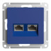 Розетка компьютерная 2xRJ45 Systeme Electric AtlasDesign кат. 5Е аквамарин ATN001185