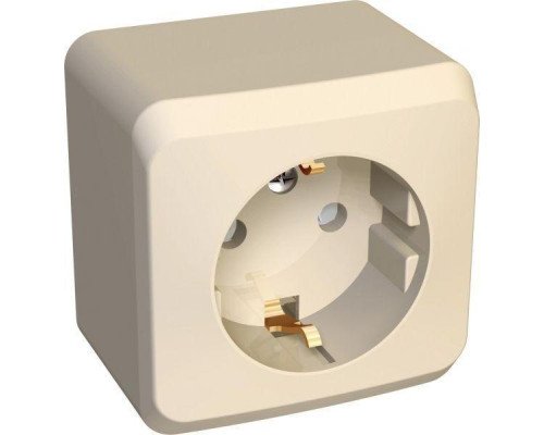 Розетка 2К+З Systeme Electric Этюд 16A 250V со шторками кремовая PA16-004K Розетка 2К+З Systeme Electric Этюд 16A 250V со шторками кремовая PA16-004K