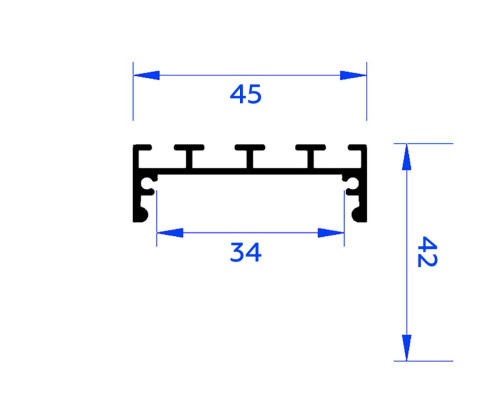 Профиль алюминиевый накладной/подвесной 
