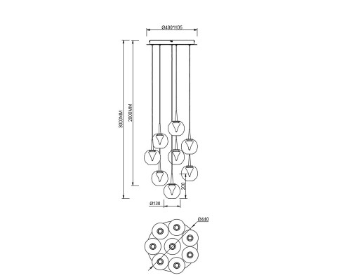 Люстра подвесная Mantra ANDROMEDA 9079 Люстра подвесная Mantra ANDROMEDA 9079