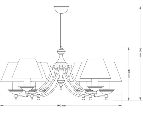 Подвесной светильник KUTEK San Marino Aba?ur SAN-ZW-8(P/A)CR