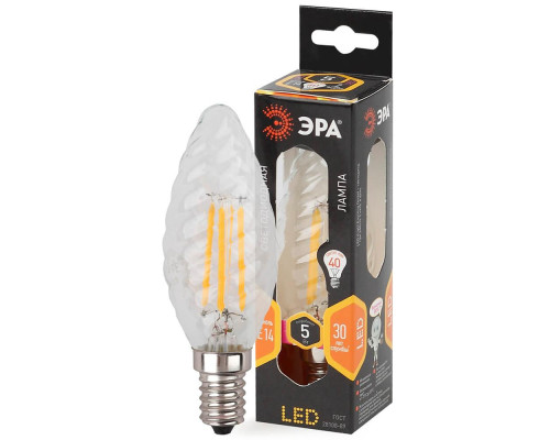 Лампа светодиодная филаментная ЭРА E14 5W 2700K прозрачная F-LED BTW-5W-827-E14 Б0027935 Лампа светодиодная филаментная ЭРА E14 5W 2700K прозрачная F-LED BTW-5W-827-E14 Б0027935