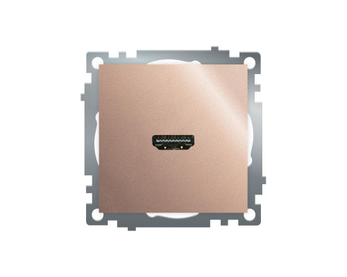 Розетка HDMI 2.1, Type A (механизм), STEKKER GLS00-7118-02, серия Катрин, шампань 50063 Розетка HDMI 2.1, Type A (механизм), STEKKER GLS00-7118-02, серия Катрин, шампань 50063