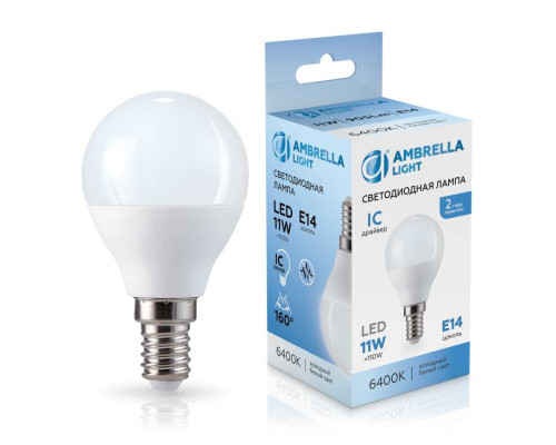 Лампа светодиодная Шар P45 11W 6400K Ambrella light Bulding 451116 Лампа светодиодная Шар P45 11W 6400K Ambrella light Bulding 451116