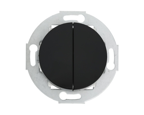 Переключатель LK Studio двухклавишный с двух мест (схема 6+6) 16 A, 250 B (черный) Vintage 881308-1