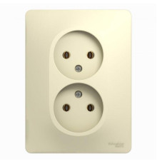 Розетка двойная 2К Systeme Electric Glossa 16A 250V бежевая GSL000220