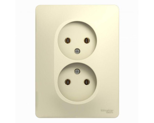 Розетка двойная 2К Systeme Electric Glossa 16A 250V бежевая GSL000220 Розетка двойная 2К Systeme Electric Glossa 16A 250V бежевая GSL000220