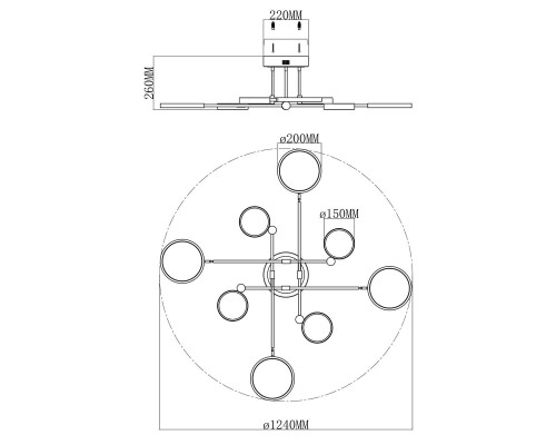 Потолочная светодиодная люстра Moderli Arista V5080-CL