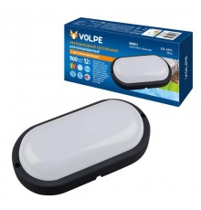 Потолочный светодиодный светильник Volpe ULW-Q213 12W/NW Sensor IP65 Black UL-00003659