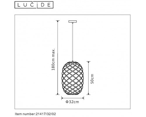 Подвесной светильник Lucide Wolfram 21417/32/30