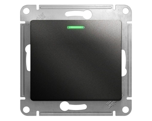 Переключатель одноклавишный проходной Systeme Electric Glossa 10A 250V с подсветкой антрацит GSL000763 Переключатель одноклавишный проходной Systeme Electric Glossa 10A 250V с подсветкой антрацит GSL000763