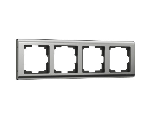 Рамка на 4 поста Werkel Metallic глянцевый никель W0041602 4690389159046 Рамка на 4 поста Werkel Metallic глянцевый никель W0041602 4690389159046