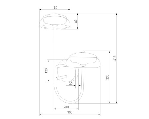 Бра Eurosvet Fungo 50388/2 LED черный Бра Eurosvet Fungo 50388/2 LED черный