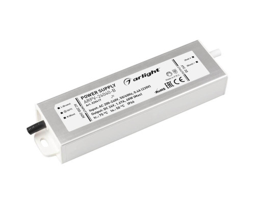 Блок питания Arlight ARPV-40-B 24V 40W IP67 1,67A 020417 Блок питания Arlight ARPV-40-B 24V 40W IP67 1,67A 020417